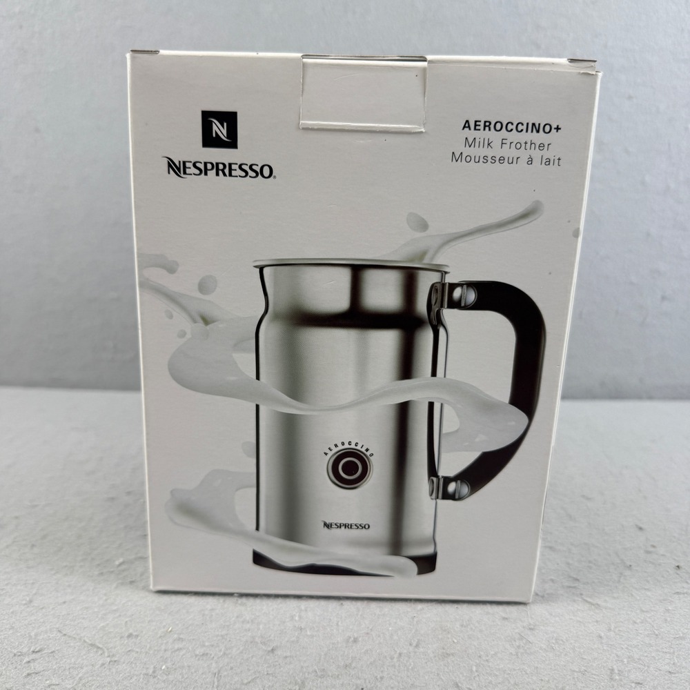 Nespresso Aeroccino Plus Milk Frother Chrome Silver 3192 Open Box NEVER USED